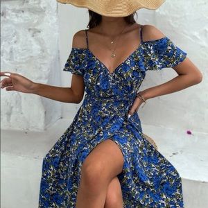 NWOT HIGH LOW OFF THE SHOULDER DRESS